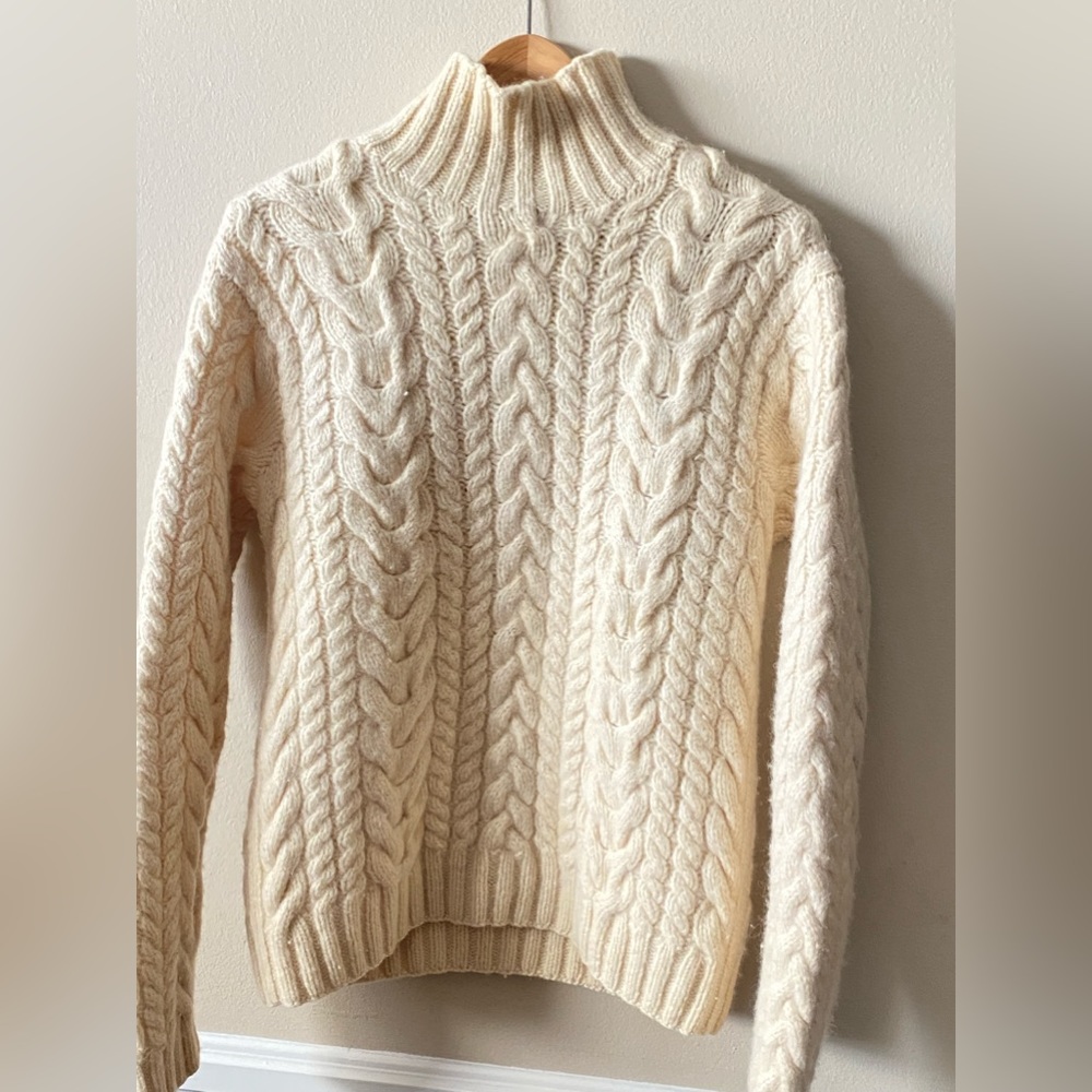 RARE- Vintage Polo Ralph Lauren Cream Fisherman’s Sweater- 100% Lambswool